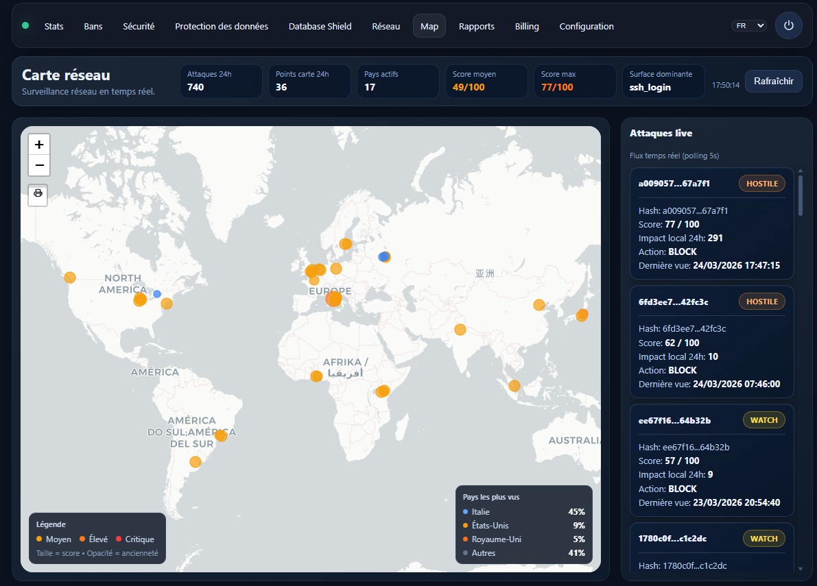 Carte mondiale des attaques
